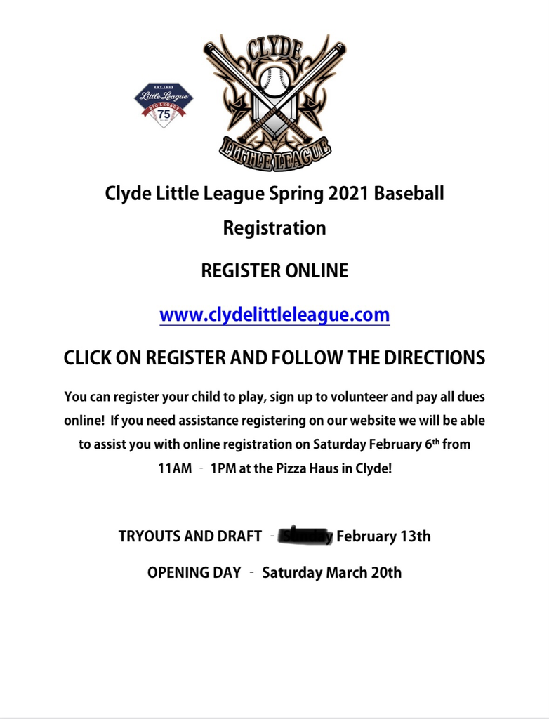Clyde Little League Flyer