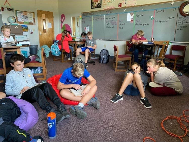 6th graders begin their first novel of the year  